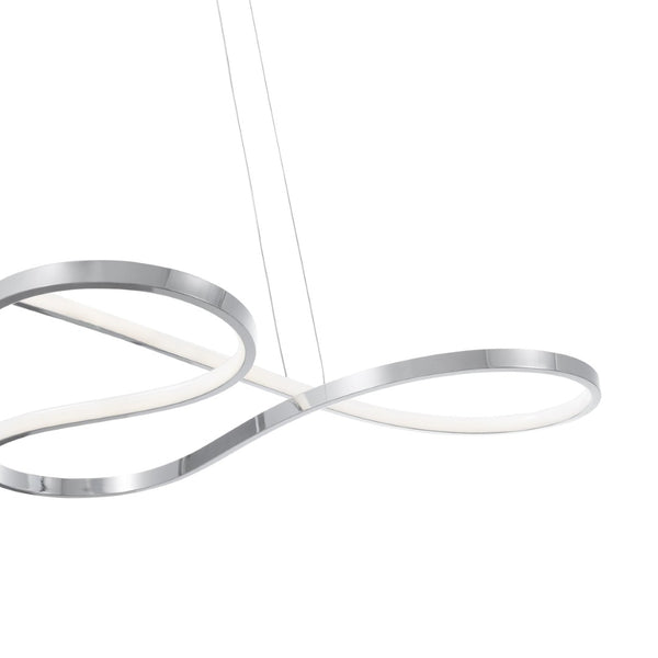 HomeRoots Silver Metal Dimmable Chandelier - Modern LED Fixture for Entryways, Dining Rooms & More! 558604