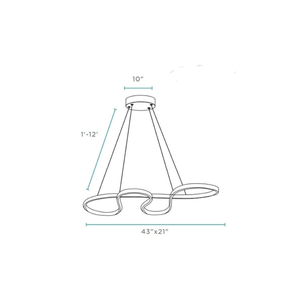 HomeRoots Silver Metal Dimmable Chandelier - Modern LED Fixture for Entryways, Dining Rooms & More! 558604