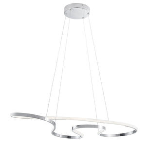HomeRoots Silver Metal Dimmable Chandelier - Modern LED Fixture for Entryways, Dining Rooms & More! 558604