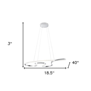 HomeRoots Silver Metal Dimmable Chandelier - Modern LED Fixture for Entryways, Dining Rooms & More! 558604