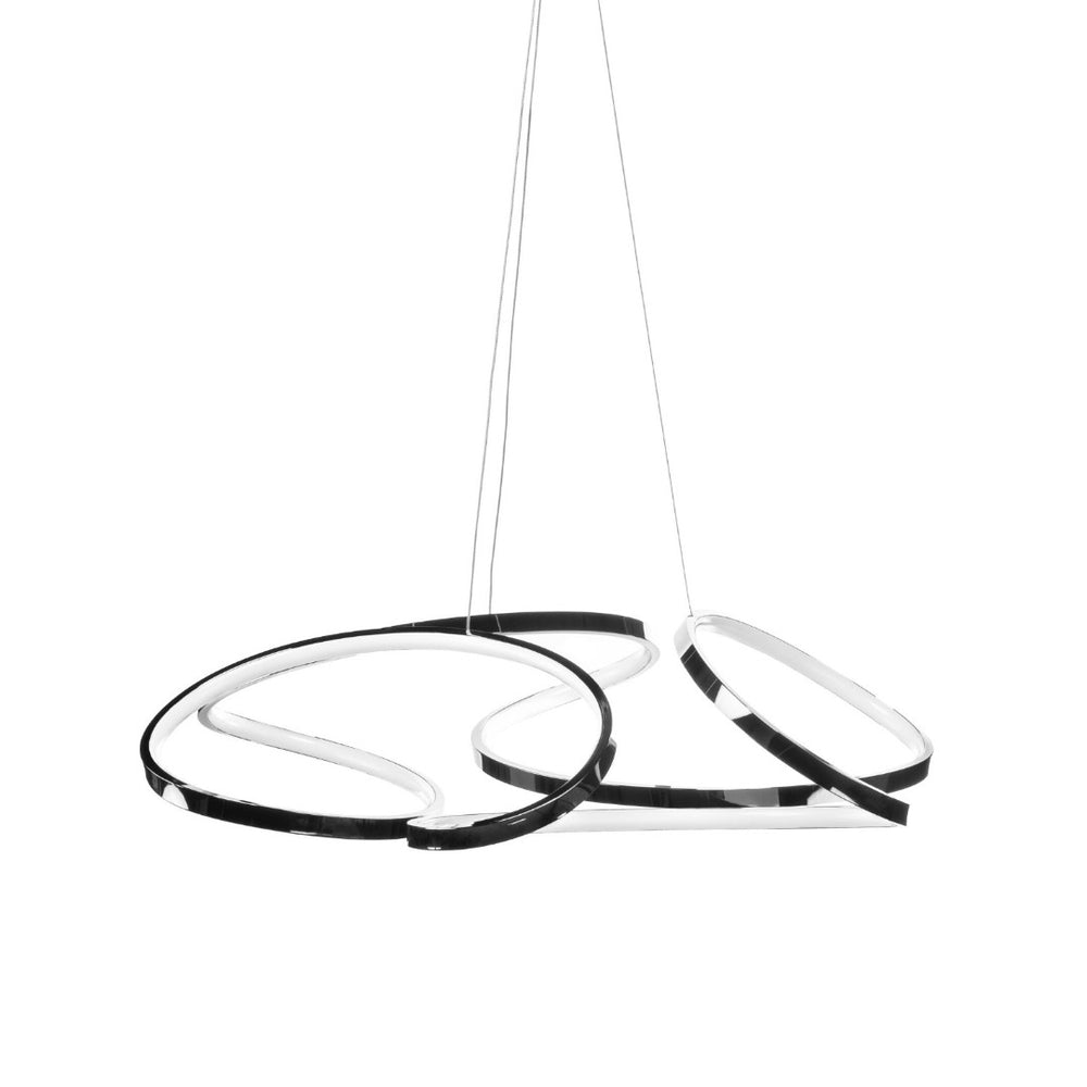 HomeRoots Silver Metal LED Dimmable Chandelier - Modern Design, Adjustable Height, Energy Efficient Illumination! 558605