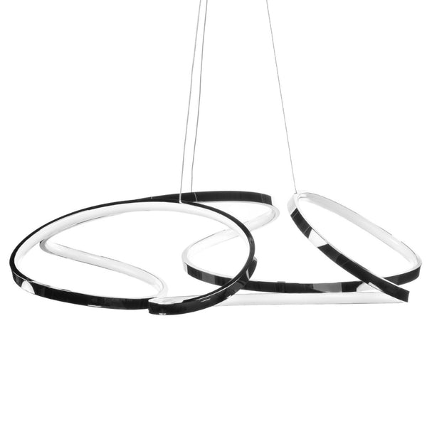 HomeRoots Silver Metal LED Dimmable Chandelier - Modern Design, Adjustable Height, Energy Efficient Illumination! 558605