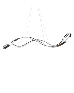 HomeRoots Silver Modern LED Dimmable Chandelier - Unique Sculptural Design for Stylish Spaces & Adjustable Brightness 558606