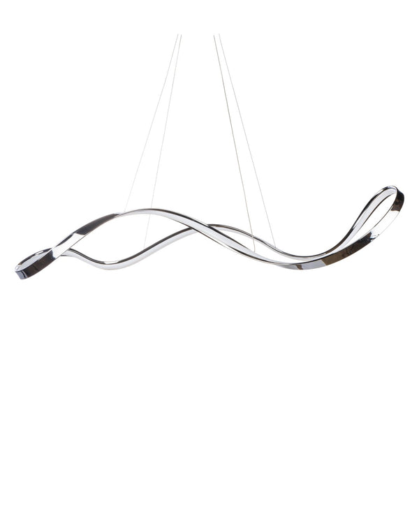 HomeRoots Silver Modern LED Dimmable Chandelier - Unique Sculptural Design for Stylish Spaces & Adjustable Brightness 558606