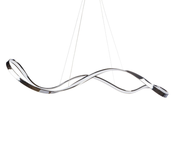 HomeRoots Silver Modern LED Dimmable Chandelier - Unique Sculptural Design for Stylish Spaces & Adjustable Brightness 558606