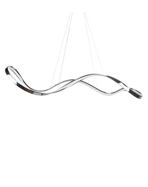 HomeRoots Silver Modern LED Dimmable Chandelier - Unique Sculptural Design for Stylish Spaces & Adjustable Brightness 558606