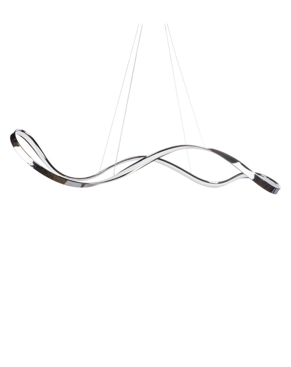 HomeRoots Silver Modern LED Dimmable Chandelier - Unique Sculptural Design for Stylish Spaces & Adjustable Brightness 558606
