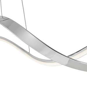 HomeRoots Silver Modern LED Dimmable Chandelier - Unique Sculptural Design for Stylish Spaces & Adjustable Brightness 558606