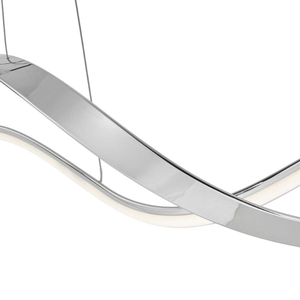 HomeRoots Silver Modern LED Dimmable Chandelier - Unique Sculptural Design for Stylish Spaces & Adjustable Brightness 558606