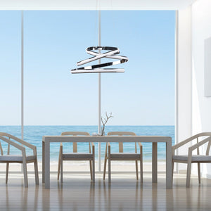 HomeRoots Silver Metal LED Dimmable Chandelier - Modern Elegance for Any Space, Energy-Efficient & Adjustable 558607