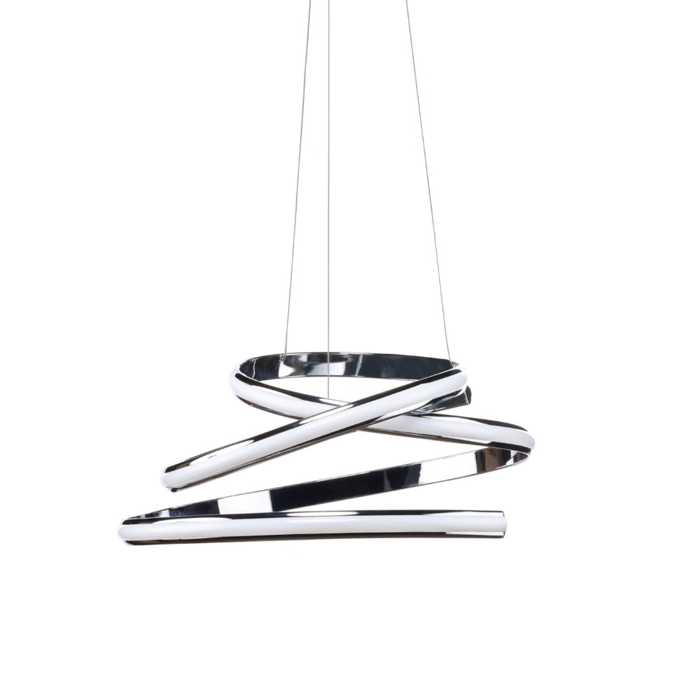 HomeRoots Silver Metal LED Dimmable Chandelier - Modern Elegance for Any Space, Energy-Efficient & Adjustable 558607