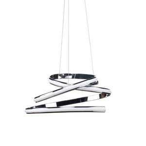 HomeRoots Silver Metal LED Dimmable Chandelier - Modern Elegance for Any Space, Energy-Efficient & Adjustable 558607