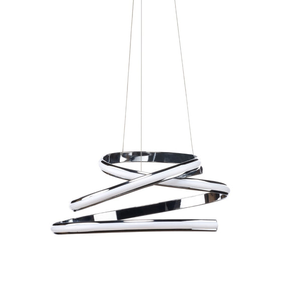 HomeRoots Silver Metal LED Dimmable Chandelier - Modern Elegance for Any Space, Energy-Efficient & Adjustable 558607