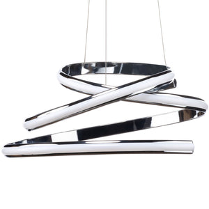 HomeRoots Silver Metal LED Dimmable Chandelier - Modern Elegance for Any Space, Energy-Efficient & Adjustable 558607