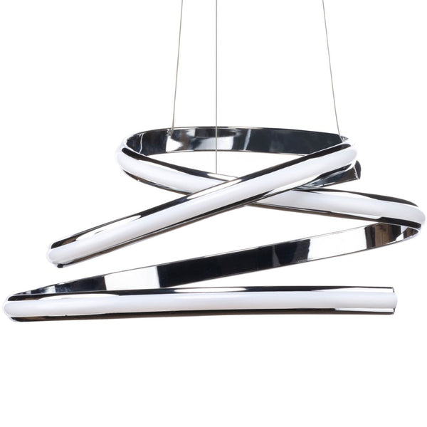 HomeRoots Silver Metal LED Dimmable Chandelier - Modern Elegance for Any Space, Energy-Efficient & Adjustable 558607