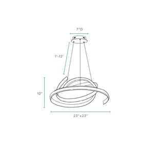 HomeRoots Silver Metal LED Dimmable Chandelier - Modern Elegance for Any Space, Energy-Efficient & Adjustable 558607