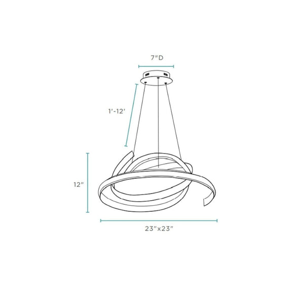 HomeRoots Silver Metal LED Dimmable Chandelier - Modern Elegance for Any Space, Energy-Efficient & Adjustable 558607