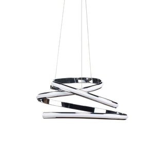 HomeRoots Silver Metal LED Dimmable Chandelier - Modern Elegance for Any Space, Energy-Efficient & Adjustable 558607