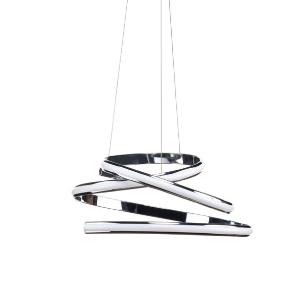 HomeRoots Silver Metal LED Dimmable Chandelier - Modern Elegance for Any Space, Energy-Efficient & Adjustable 558607