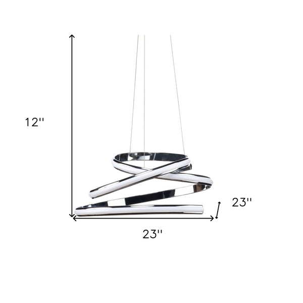 HomeRoots Silver Metal LED Dimmable Chandelier - Modern Elegance for Any Space, Energy-Efficient & Adjustable 558607