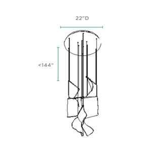 HomeRoots Silver Five-Light LED Chandelier with Clear Acrylic Shades - Dimmable, Adjustable Height, Modern Design 558608