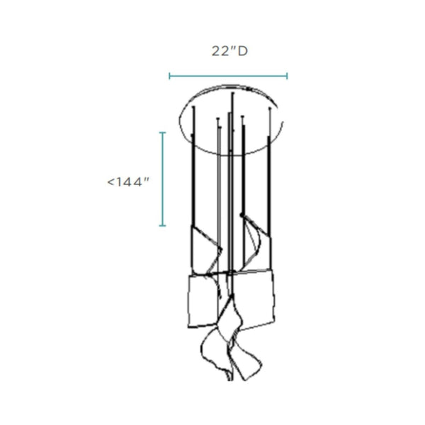 HomeRoots Silver Five-Light LED Chandelier with Clear Acrylic Shades - Dimmable, Adjustable Height, Modern Design 558608