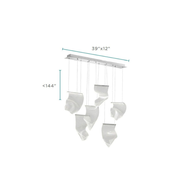 HomeRoots Silver Six-Light LED Dimmable Chandelier with Clear Shades - Modern Elegance for Any Room Decor 558609