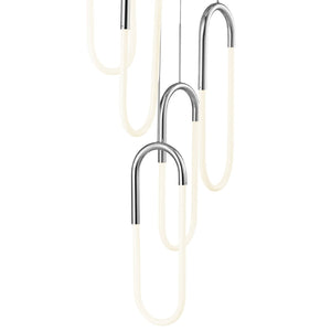 HomeRoots Silver Modern Five-Light Dimmable LED Chandelier – Smart Enabled, Energy-Efficient Home Lighting Fixture 558613