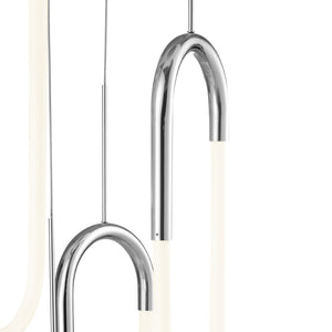 HomeRoots Silver Modern Five-Light Dimmable LED Chandelier – Smart Enabled, Energy-Efficient Home Lighting Fixture 558613
