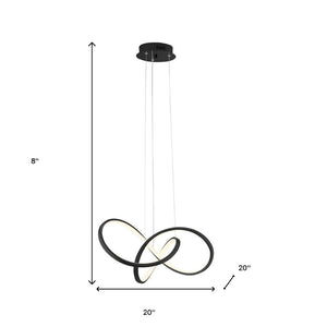 HomeRoots Black Metal LED Dimmable Chandelier - Modern Adjustable Fixture for Stylish Illumination in Any Space 558618