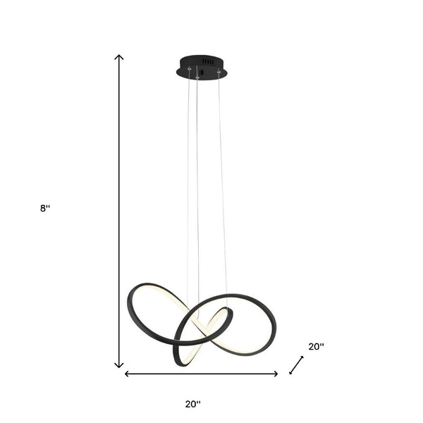 HomeRoots Black Metal LED Dimmable Chandelier - Modern Adjustable Fixture for Stylish Illumination in Any Space 558618