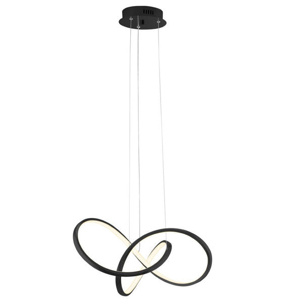 HomeRoots Black Metal LED Dimmable Chandelier - Modern Adjustable Fixture for Stylish Illumination in Any Space 558618