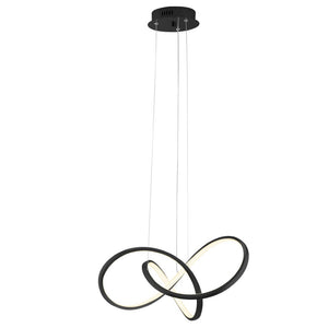 HomeRoots Black Metal LED Dimmable Chandelier - Modern Adjustable Fixture for Stylish Illumination in Any Space 558618