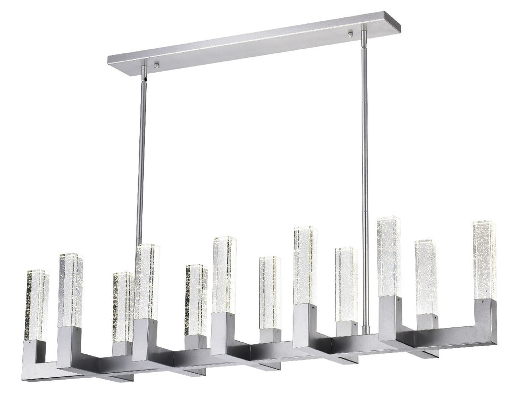 HomeRoots Silver Candle-Style Twelve-Light Chandelier with Dimmable Clear Shades for Elegant Home Illumination 558621