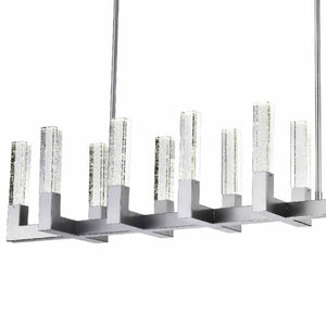 HomeRoots Silver Candle-Style Twelve-Light Chandelier with Dimmable Clear Shades for Elegant Home Illumination 558621