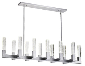 HomeRoots Silver Candle-Style Twelve-Light Chandelier with Dimmable Clear Shades for Elegant Home Illumination 558621