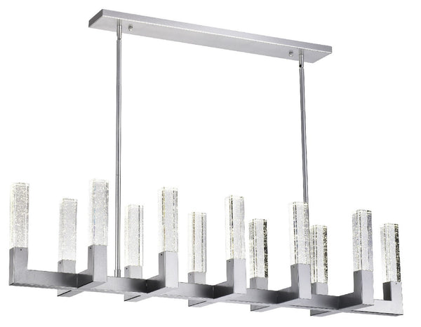 HomeRoots Silver Candle-Style Twelve-Light Chandelier with Dimmable Clear Shades for Elegant Home Illumination 558621