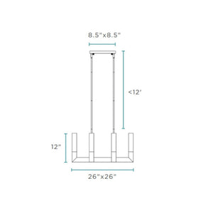 HomeRoots Silver Candle-Style Eight-Light Chandelier: Dimmable Elegance with Clear Shades for Any Space 558622