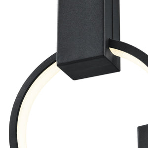 HomeRoots Black Geometric Chandelier - Six-Light LED Dimmable Fixture with Adjustable Height for Modern Spaces 558624