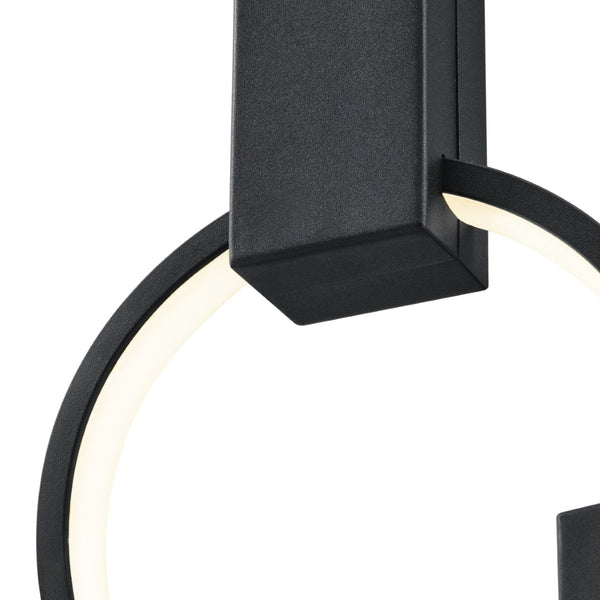 HomeRoots Black Geometric Chandelier - Six-Light LED Dimmable Fixture with Adjustable Height for Modern Spaces 558624