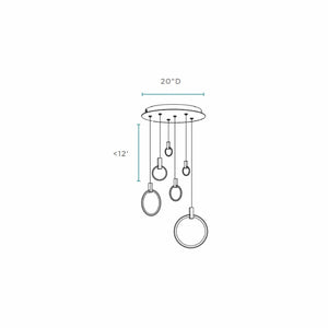 HomeRoots Black Geometric Chandelier - Six-Light LED Dimmable Fixture with Adjustable Height for Modern Spaces 558624