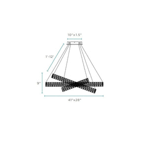 HomeRoots Silver Crystal LED Chandelier - Dimmable Three-Light Fixture for Modern Elegance in Any Room 558630