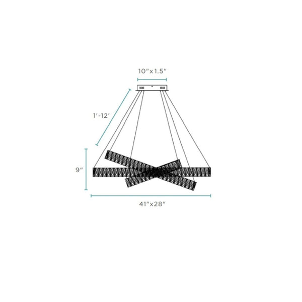 HomeRoots Silver Crystal LED Chandelier - Dimmable Three-Light Fixture for Modern Elegance in Any Room 558630