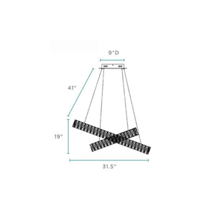 HomeRoots Silver Crystal LED Dimmable Chandelier - Elegant Three-Light Fixture with Adjustable Hanging Length 558632