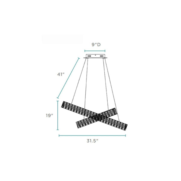 HomeRoots Silver Crystal LED Dimmable Chandelier - Elegant Three-Light Fixture with Adjustable Hanging Length 558632