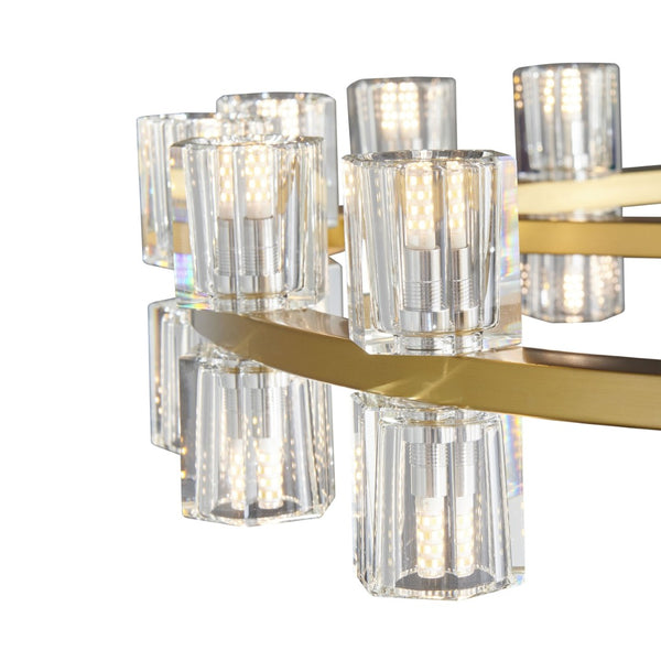 HomeRoots Gold Wagon Wheel Chandelier: Modern Farmhouse Design with Clear Shades for Elegant Illumination 558635