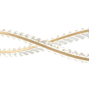 HomeRoots Gold Two-Light Crystal LED Chandelier: Modern Luxury for Hallways, Kitchens, and Contemporary Spaces 558637