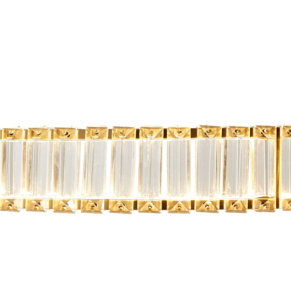 HomeRoots Gold Crystal LED Chandelier - Modern Polished Gold Design with Energy-Efficient Lighting for Any Space 558638