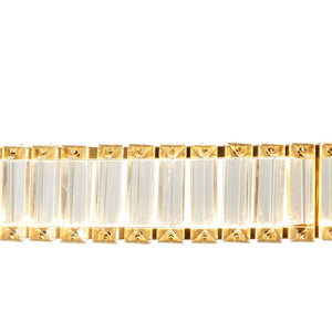 HomeRoots Gold Crystal LED Chandelier - Modern Polished Gold Design with Energy-Efficient Lighting for Any Space 558638