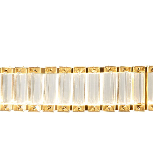 HomeRoots Gold Crystal LED Chandelier - Modern Polished Gold Design with Energy-Efficient Lighting for Any Space 558638
